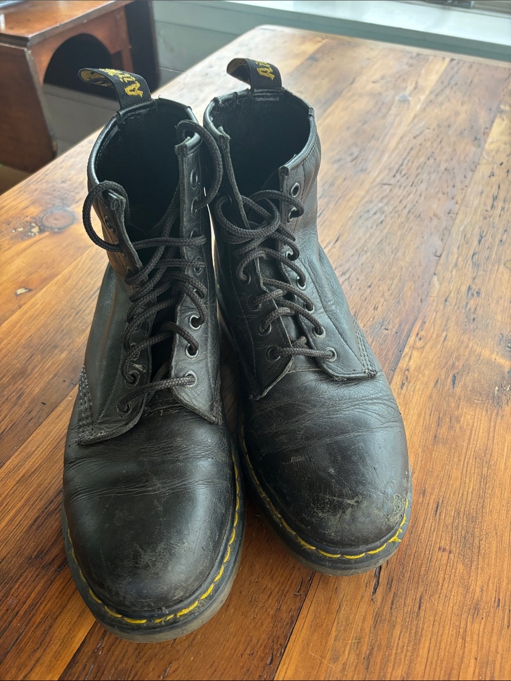 Dr. Martens 8 eye lace up leather boots